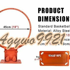 バスケットボール フープ 頑丈なダブルスプリングバスケットボールリム、 スラムダンクのスチール製バスケットボールフープ45cmの画像6
