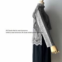 新品L～LL対応【送料185円】伸縮◎DRESSY ドッキングワンピース レース刺繍(裏地付)×ストレッチ素材 卒業式*入学式*通勤オフィス3785.GRAY_画像5