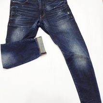 即決★ 送料無★ G-STAR RAW　D-STAQ 3D スリム　W78cm　強ストレッチ　濃紺デニム　立体裁断　Sz.28　G935_画像6