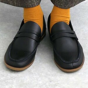  new goods lady's made in Japan original leather Loafer L size 23.5 ~ 24.0cm black casual business light weight soft leather a little smaller GK046