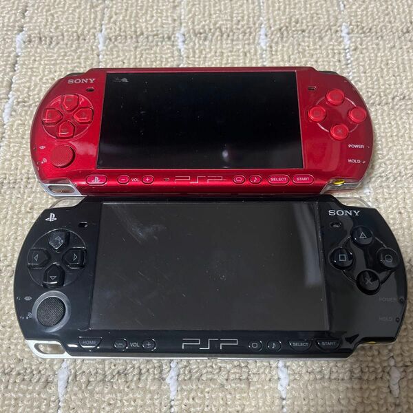SONY PSP 3000 2000 レッド ブラック 2台セット ジャンク品 訳あり品 プレイステーションポータブル