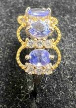 S925 天然　美しい　灰簾石　タンザナイト（tanzanite）　開口　指輪　リング_画像2