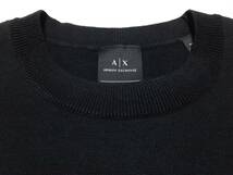 [新品] ARMANI EXCHANGE　ロゴパッチ付きの【メンズ・薄手ハイゲージニット】◆2023-24年秋冬モデル　サイズ：M(48相当)　◆色：黒_画像5