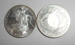 ミュンヘン オリンピック 10マルク 銀貨 2枚 1972年 総重量約31.1g 西ドイツ 五輪 コイン 硬貨 シルバー