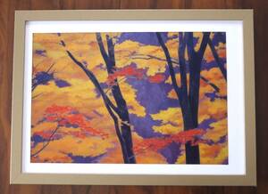 Art hand Auction 히가시야마 카이이 [모미지 테루] 귀중한 화집에서 나온 새로운 A4 프레임, 그림, 일본화, 풍경, 바람과 달
