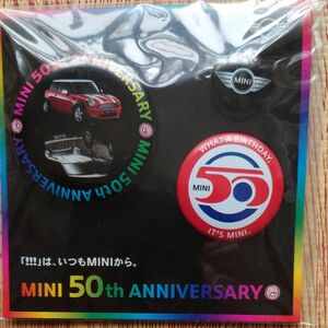 MINI　50th　ANNIVERSARY　缶バッジ　　ミニクーパー