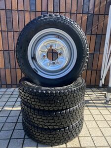 軽バン 軽トラ スタッドレスタイヤ 12インチ ファルケン　145/70R12 M +S スチールホイール TOPY PCD100４穴 PCD100 引取歓迎 