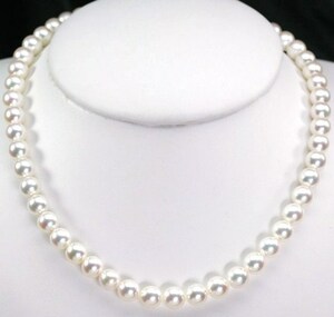 激安特売　人気のサイズです！照り照り巻最高花珠真珠ネックレス8.5－8㍉　鑑別＆イヤリング又はピアス付