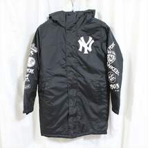 マジェスティック Majestic ヤンキース MLB New York Yankees レディースベンチコート ジャケット ブラック 新品 中綿 Lサイズ_画像1