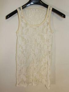 f rom First FROM FIRST mesh tanker tunic eggshell white M size new goods 