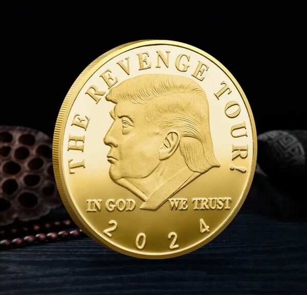 2024アメリカ大統領チャレンジコイン　ドナルドトランプ ★ GOLD 金メッキ★記念コイン★トランプサイン★ノベルティ★ツアー