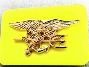 米海軍US.NAVY SEAL バッジ★ネービーシールズ ★ゴールド★金メッキ★部隊章★ピンバッジ