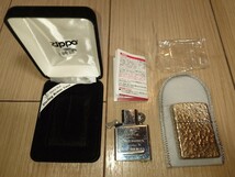 【使用半月の極美品】ZIPPO ジッポー ARMOR アーマー スターリングシルバー 全面ハンマートーン 槌目 ライター 純銀 ジッポ　_画像2