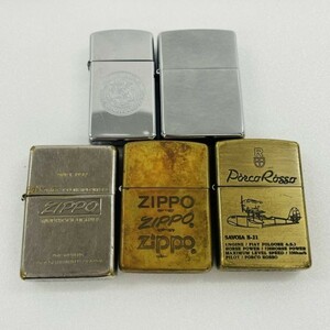 sZ285-1200 ▲■ zippo ジッポ オイルライター 5点セット 火花有り シルバー×ゴールド 喫煙具 喫煙グッズ コレクション 雑貨 ライター ②