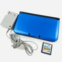 sB614-Z13-132 ◎ Nintendo ニンテンドー 3DS LL SPR-001 ブルー×ブラック 本体 充電器/ゲームソフト付属 ゲーム機 携帯ゲーム機 玩具 ④_画像1