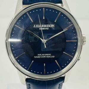 sB219-Z8-233 ◎ J.HARRISON ジョンハリソン JH-1895 ソーラー メンズ 腕時計 ブルー×シルバー 純正ベルト アナログ 3針 ファッション ②