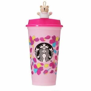 STARBUCKS カラーチェンジング リユーザブルカップSAKURA2024 ドリンクホールキャップベアリスタ付♪スターバックス サクラさくら スタバ