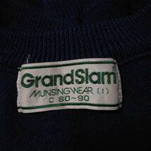 a16 良品 Munsingwear Grand-Slam マンシングウェア ベスト Mサイズ相当 ブルー系 ストライプ ユニセックス レトロテイスト USED_画像8