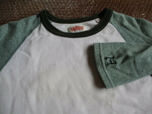 ハリウッドランチマーケット H刺繍 ストレッチ フライス ハーフスリーブ Tシャツ グリーン　緑 2 　日本製
