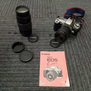 曽我部1月No.150 カメラ Canon キャノン EOS Kiss レンズ まとめて 動作未確認 説明書・その他備品付き フィルムカメラ