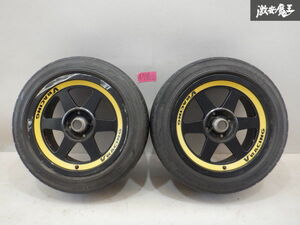 ●ブリジストン V’racing Vレーシング 15インチ 7J ＋35 4H 4穴 PCD100 黒系 ホイール タイヤ 2本セット 即納 シビック インテグラ