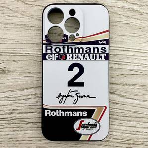 アイルトン・セナ マシン デザイン iPhone 14 Pro ケース F1 ウィリアムズ ルノー FW16 ロスマンズ カラー スマホの画像4