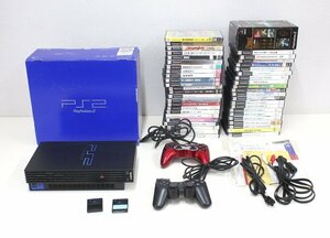 jy27■PS2本体＋PS2用ソフト46本◆まとめてセット◆SCPH-39000◆動作品◆PlayStation2◆プレステ2◆Rez/ドラクエ8/モンハン2/パワプロ 他