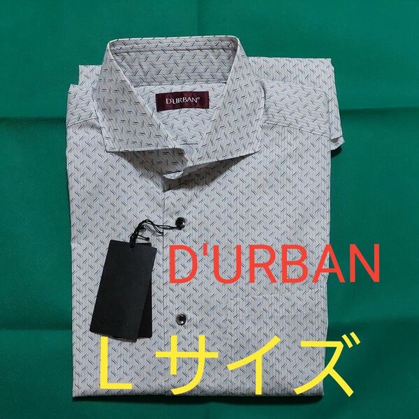 【訳あり】ダーバン D'URBAN 長袖ドレスシャツ ワイドカラー(サイズ L) ※8762※932