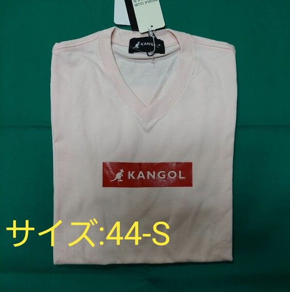 【値下げ】KANGOL コラボ 半袖 Vネック ロゴTシャツ ※9707※730