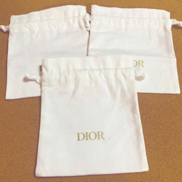 ディオール　巾着袋　3枚セット　ポーチ　ギフト　ノベルティ Dior