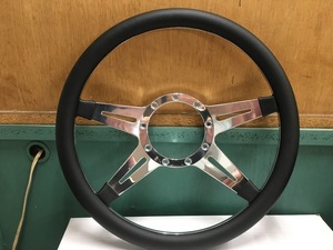 カスタム アルミ racerS ステアリング 黒革 9穴約35φ14インチ バドニック モトリタ レカラ ビレットスペシャリティーズ ボイド r10