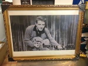 アンティーク ビンテージ風 A3用 額縁 木製フレーム 茶 ゴールド レトロ 昭和 エディ コクラン Eddie Cochran ロカビリー オールディーズ