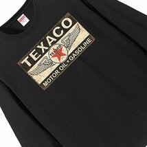 Texaco 看板 H47 ロンＴ 黒 ブラック ロングスリーブ 長袖 リブ付き (S/M/L/XL) テキサコ ホットロッド_画像2