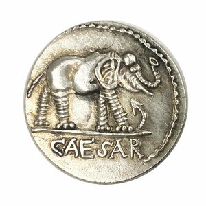 レプリカコイン 象 ゾウ シーザーカエサル 四種の神器 古代ローマ 銀貨 硬貨 コイン アンティーク キーホルダーペンダントお守りに RM01
