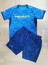 ペナルティ　PENALTY サッカーフットサル　プラクティスシャツ/パンツ O XL LL 青 上下セット_画像1