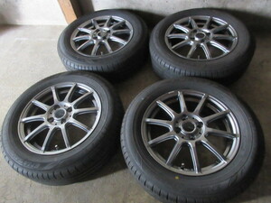 V EMOTION (GM) (15x5,5+50 4H/100) バリ溝(DUNLOP EC300/2022) 185/65R15 フリード モビリオ スパイク Note ノート カローラ ランクス 他 