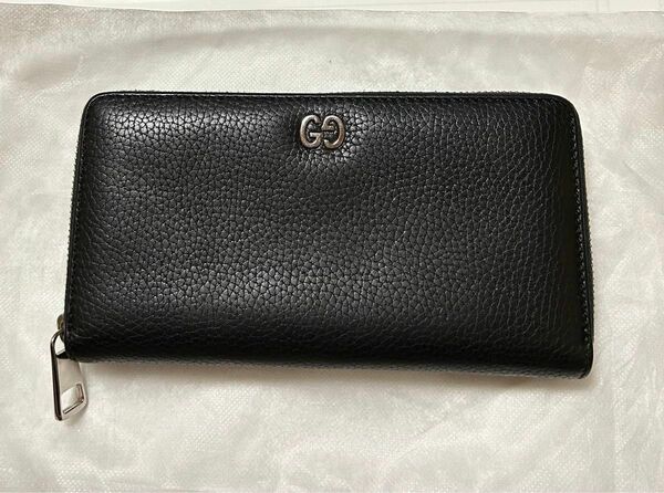 【美品】GUCCI グッチ　長財布　ラウンドファスナー　ブラック　黒　ドリアン