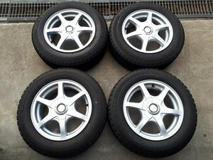 超バリ山 超バリ溝 スタッドレスタイヤ&アルミホイール 4本 オートバックスICE ESPORTE 195/65R15 5穴4穴マルチ PCD114.3 6.5J+53 洗浄済み