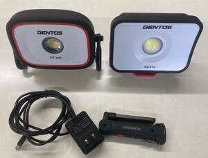 GENTOS ジェントス/投光器 LED ワークライト GZ-300・GZ-310(ジャンク)・ハンドライト・充電器 セット