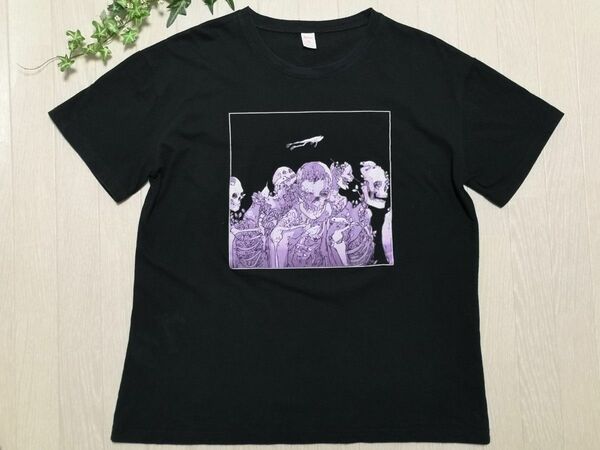 ☆ROMWE （ロムウェ） Tシャツ M ロゴTシャツ スカルプリント☆