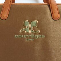 超美品 クレージュ Courreges ロゴ 2WAY ハンドバッグ ショルダー バッグ ブロンズカラー ワンポイント 激レア レディース バッグ 肩掛け_画像2