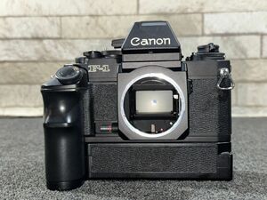 61●〇 希少 Canon F-1 + AE FINDER + AE POWER WINDER FN 一眼レフフィルムカメラ ボディ / キャノン 〇●