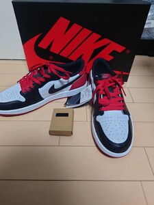 新品未使用 atmos当選 ナイキ エアジョーダン 1 ロー OG ブラック トゥ NIKE AIR JORDAN 1 LOW BLACK TOE CZ0790-106 27.5㎝:US9.5 つま黒