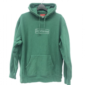 【中古】SUPREME KAWS 21SS Chalk Logo Hooded Sweatshirt M グリーン シュプリーム カウズ[240066136607]