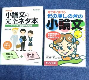 大学入試小論文の完全ネタ本　見てすぐ書けるその場しのぎの小論文　　2冊セット