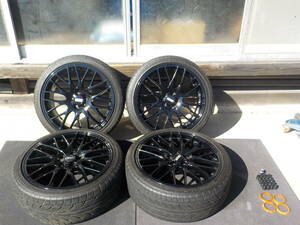 60214 ZEK1 Z☆★良品 BBS GERMANY CS021 18インチ7.5J ET48 PCD100 5H タイヤおまけ製造19年 215/40R18 ATRsports★BL5BP5スバル 同梱不可