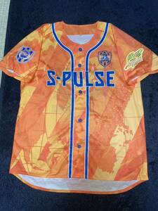 即決 送料無料 サッカー Jリーグ 清水エスパルス ベースボールシャツ Fサイズ 30周年記念 国立競技場配布物 オレンジ