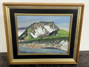 Art hand Auction Authentic! Shuichi Matsubara At Mt. Norikura Autographed F6 oil painting landscape painting Frame size approx. 490mm x 580mm Frame, painting, oil painting, Nature, Landscape painting