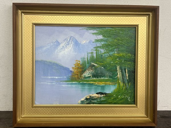 Artist unknown Natural Landscape F8 size, autographed, oil painting, landscape painting, natural painting, frame size approx. 56.5 x 47.5 cm, frame, Painting, Oil painting, Nature, Landscape painting