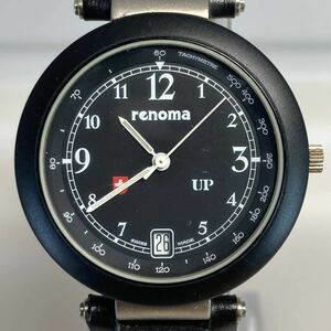 RENOMA PARIS レノマ BY VALEGA SWISS MADE スイスムーブメント 3針デイト クオーツ メンズ腕時計 稼働中　